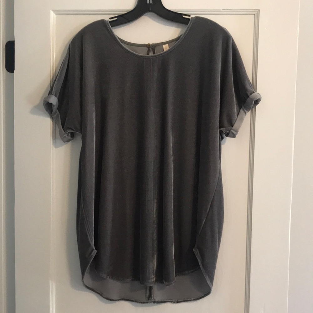 Velvet Gray Oversized Shirt/Tunic